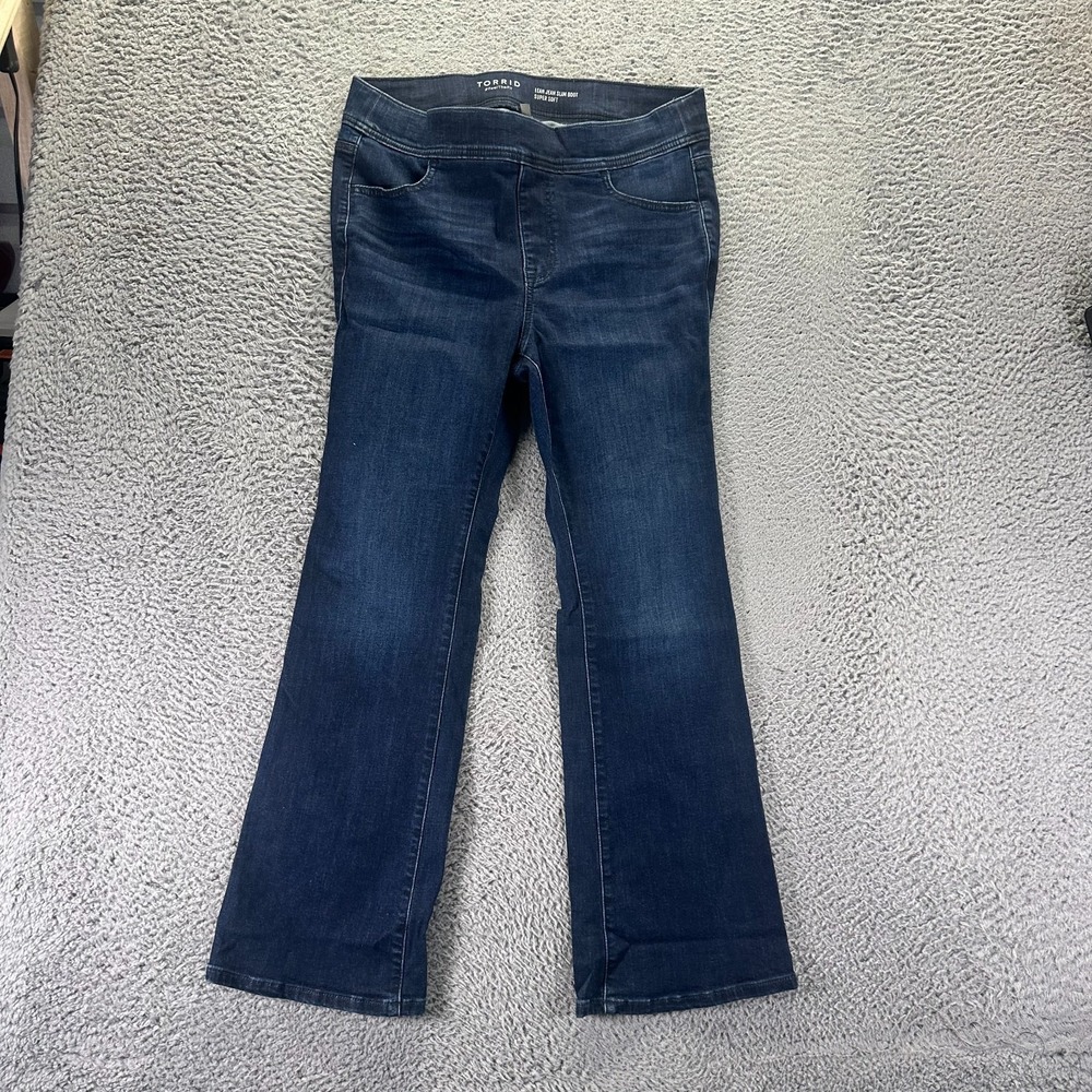 Torrid Lean Jeans Womens 0 Blue Cotton Denim Bootcut Leg Slim Fit Faded Stretch